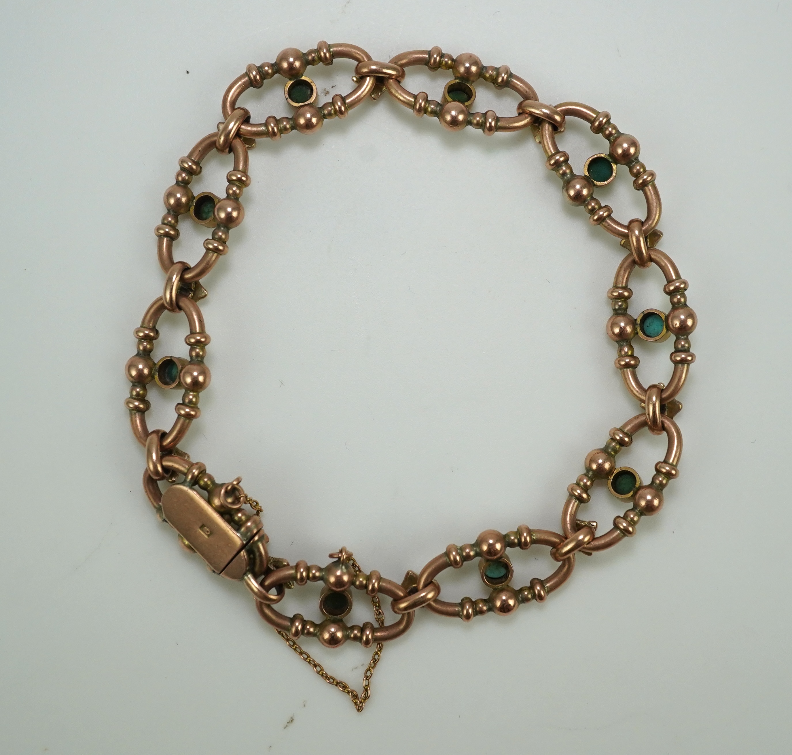An Edwardian seed pearl and turquoise bracelet, early 20th century